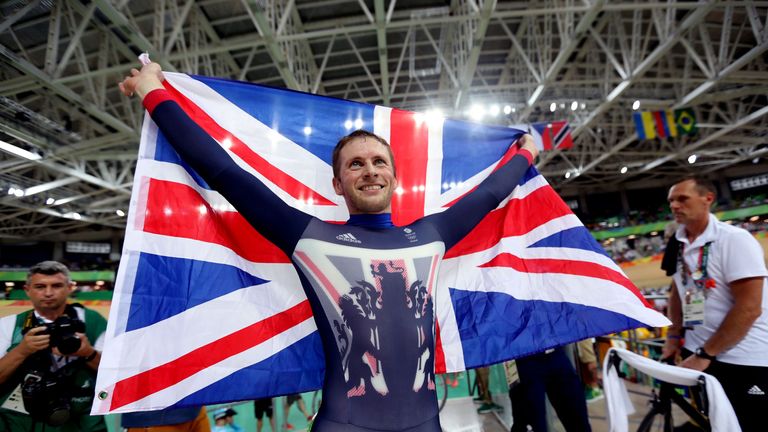 Jason Kenny celebrates gold in Rio with victory in the individual sprint