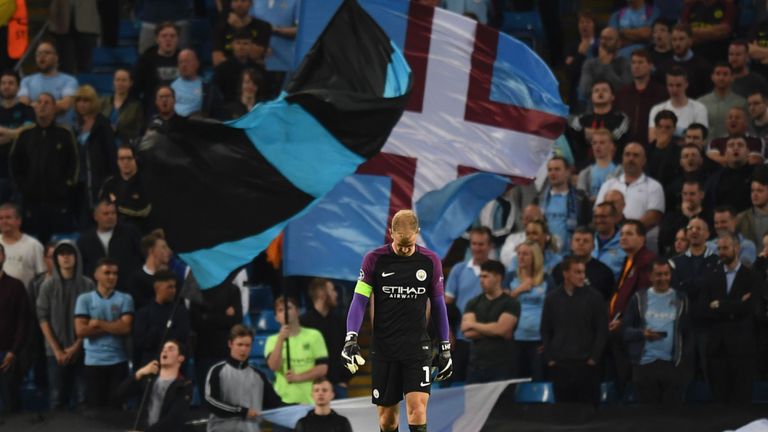 Hart walks off the field at the end of what could be his final game for the club