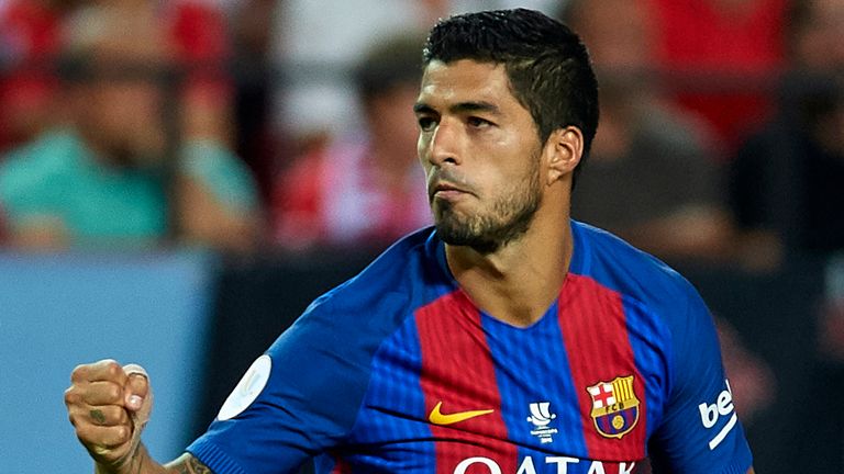Luis Suarez said he was pleased with his booking for Barcelona on Sunday
