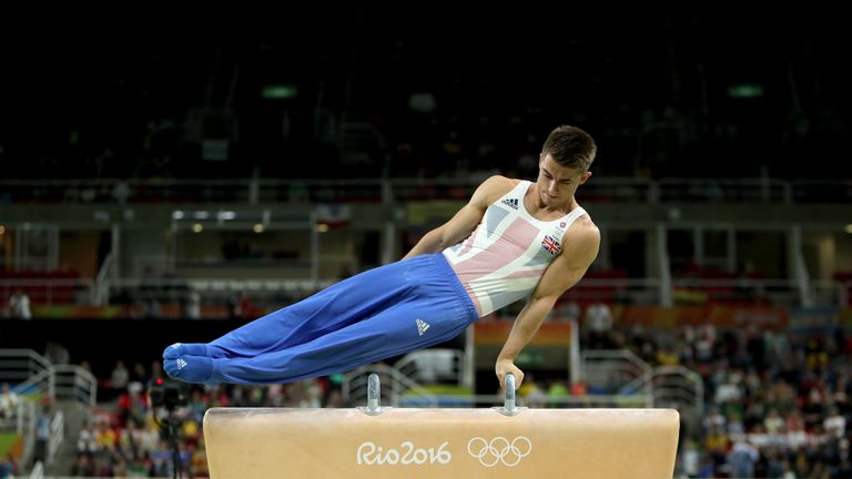 Max Whitlock won a bronze medal in the men's all-around gymnastics contest