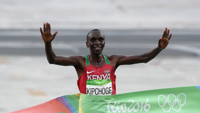 Eliud Kipchoge won the men's marathon - one of six track golds at the Olympics