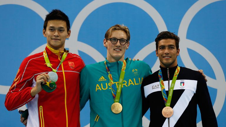 Sun Yang finished behind Mack Horton in the 400m freestyle