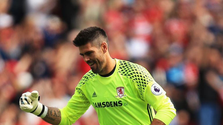 Victor Valdes is happy to be with Middlesbrough