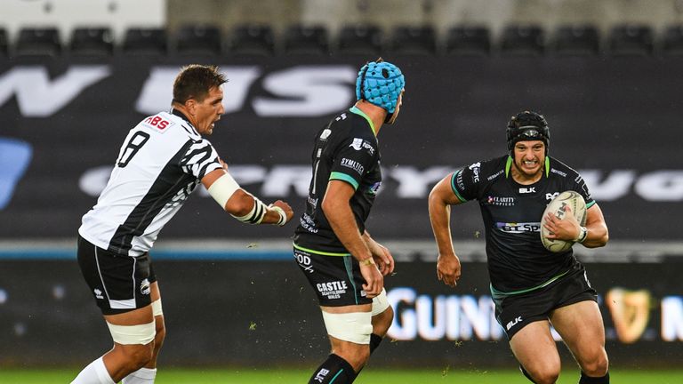 Dan Evans carried 13 times for Ospreys