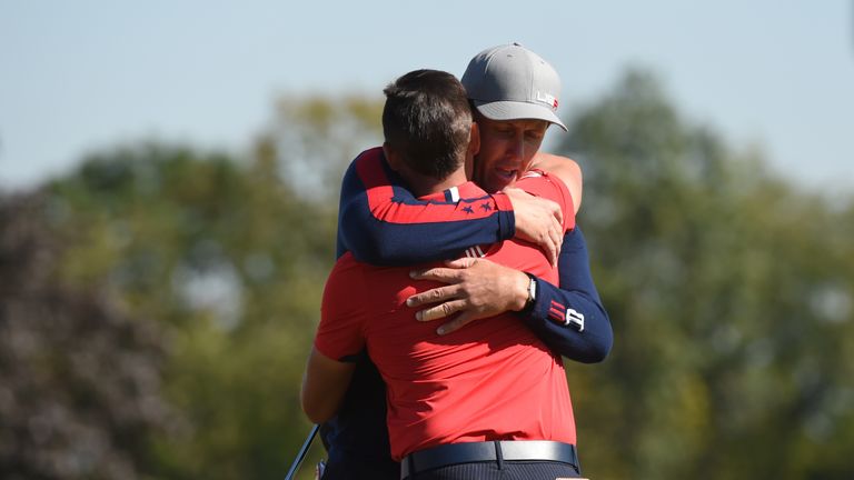 Rickie Fowler and Phil Mickelson edged Rory McIlroy and Andy Sullivan in a tight contest