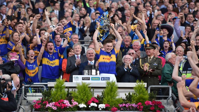 Tipperary captain Brendan Maher lifts the Liam MacCarthy Cup