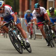 Peter Sagan (left) in action during last year's world road race