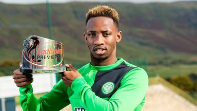 Image of Dembele receives the monthly accolade at Lennoxtown 