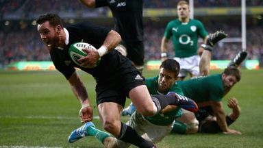 Ryan Crotty scores the match-winning try against Ireland in November 2013