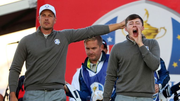 Fitzpatrick (right) failed to win a point from his two matches at the 2016 Ryder Cup