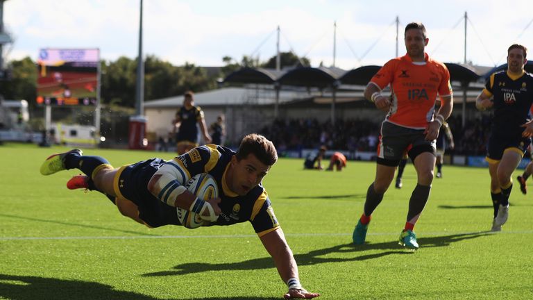 Wynard Olivier dives over for the game's only try