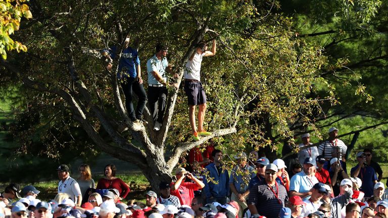 There were huge crowds at Hazeltine National throughout the three days