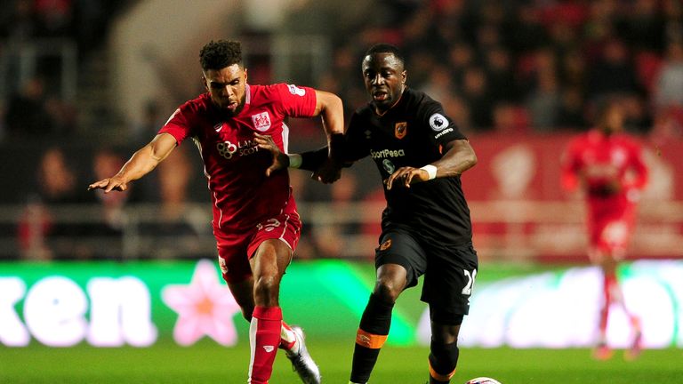 Adama Diomande (R) was excellent for Hull