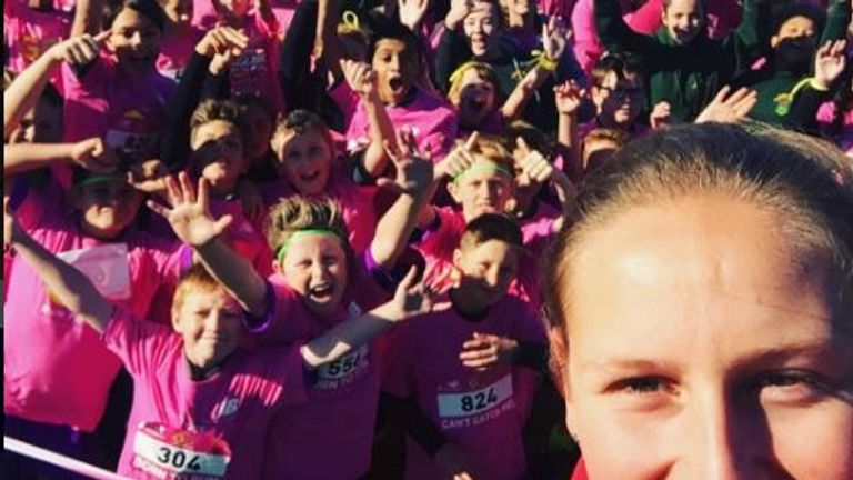 Holly inspiring the next generation of athletes in Wales: Instagram @hollypv