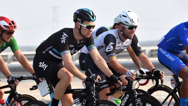 Owain Doull (L) is in his first full season with Team Sky