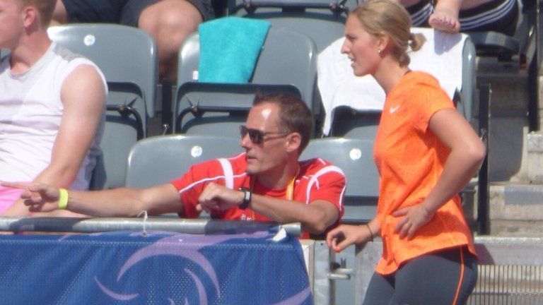 Coach Scott Simpson and Holly have developed a strong bond in Cardiff