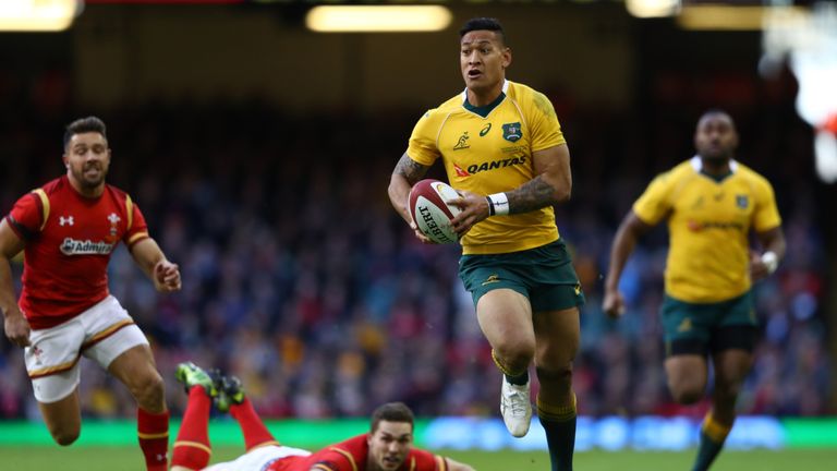 Israel Folau made 156 metres and 17 carries against Wales