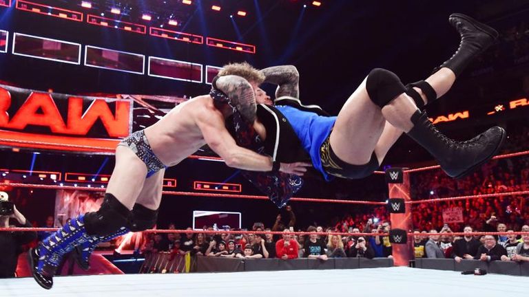 Chris Jericho is floored by a Randy Orton RKO