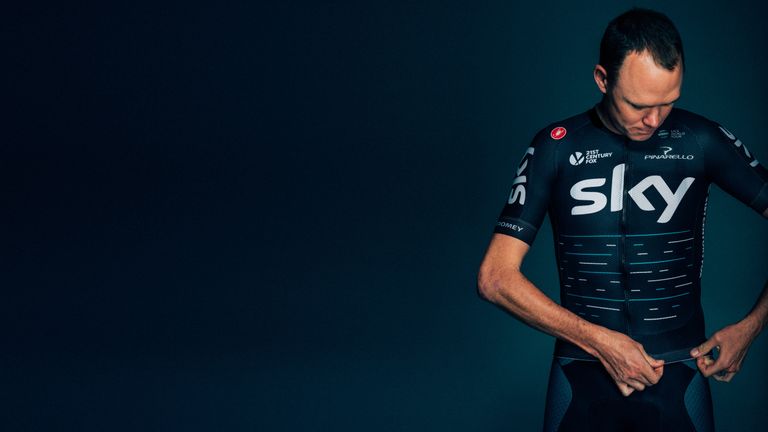 Chris Froome models Team Sky’s new kit