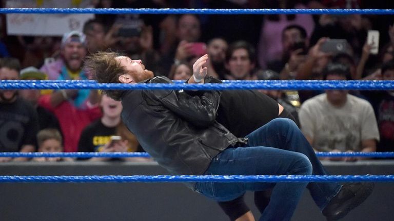 Dean Ambrose hits a Dirty Deeds on James Ellsworth
