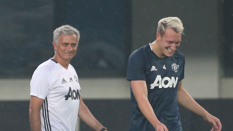 Phil Jones (right) and Marcos Rojo have been on good form of late