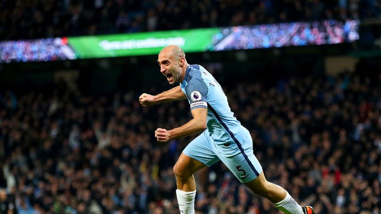 Pablo Zabaleta spent nine years at Manchester City, winning two Premier League titles