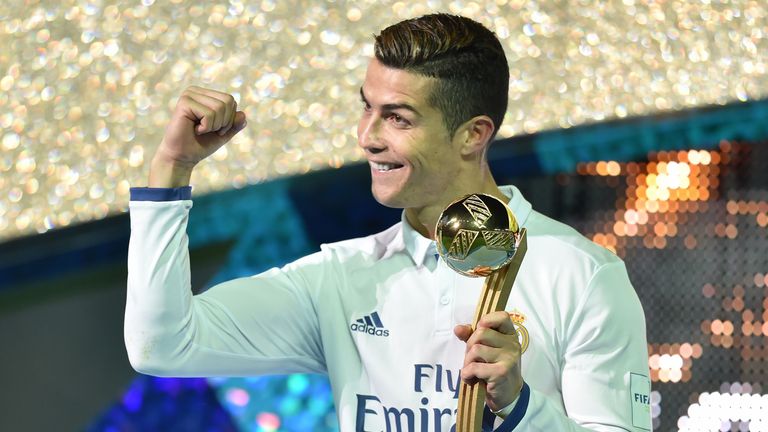 Ronaldo lifted the Golden Ball trophy after winning the Club World Cup