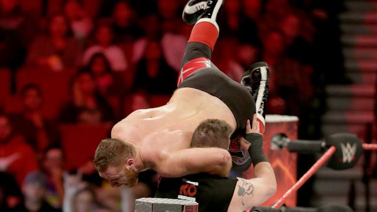 Sami Zayn hit Kevin Owens with numerous DDTs on Raw