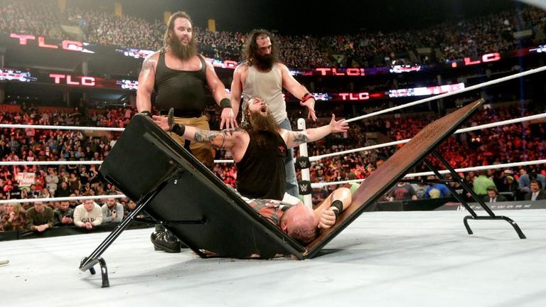The Wyatt Family pose after downing four ECW legends
