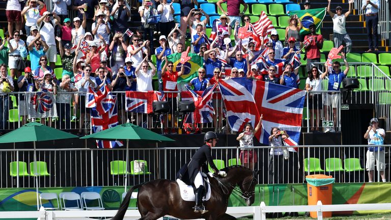 Dujardin and Valegro are cheered on by fans in Rio