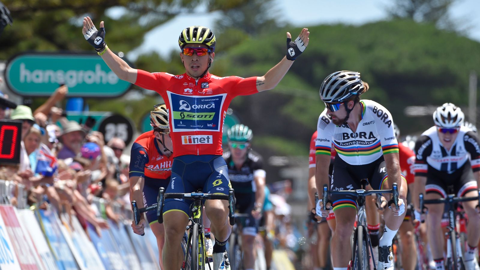 Caleb Ewan beats Peter Sagan to win stage three of Tour Down Under ...