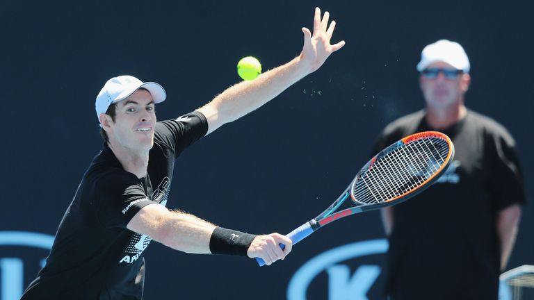 Murray is put through his paces in Melbourne by coach Ivan Lendl