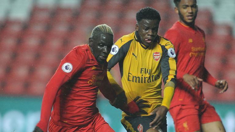 Mamadou Sakho in Premier League 2 action for Liverpool this season