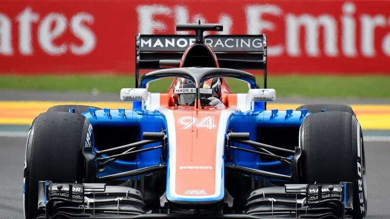 Manor Racing's German driver Pascal Wehrlein drives his car during the Formula One Mexico Grand Prix practice session