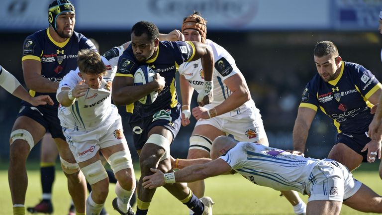Clermont flanker Peceli Yato take on the Exeter defence 