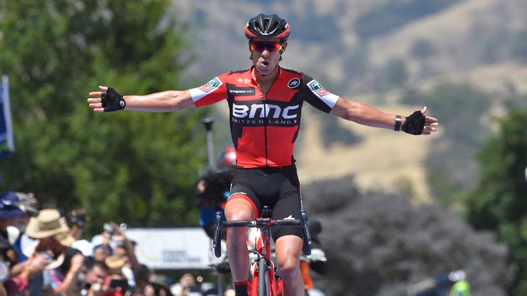 Richie Porte crosses the line for his first win of the 2017 season