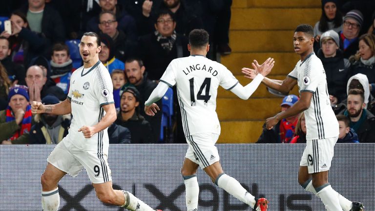 Marcus Rashford (R) says playing with Zlatan Ibrahimovic (L) is invaluable for Manchester United's young players