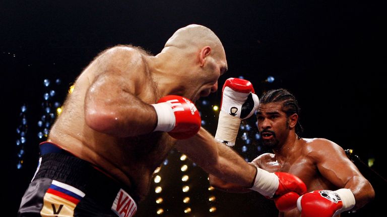 Haye (R) beat Nikolai Valuev for the WBA title under Booth's supervision