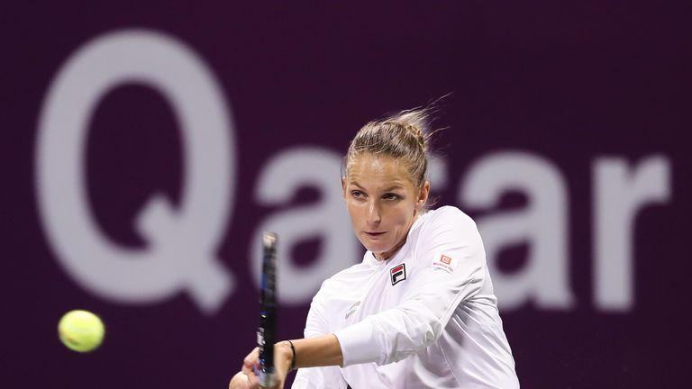 Pliskova secured victory over Caroline Wozniacki in straight sets