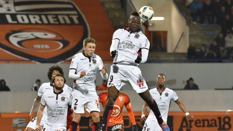 Balotelli was sent off after 68 minutes at the Stade du Moustoir