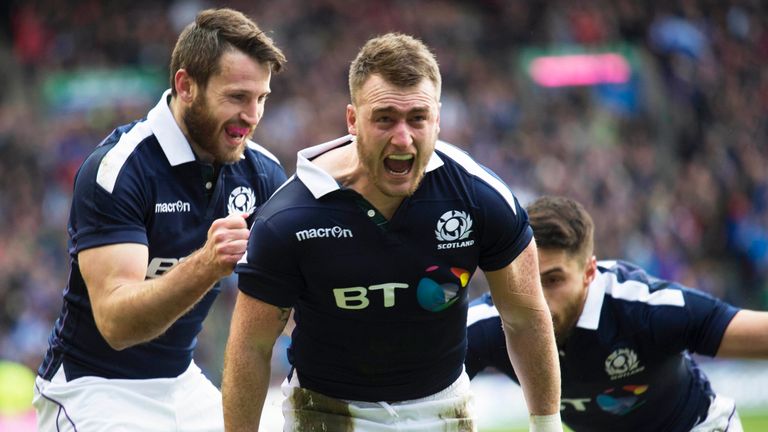 Stuart Hogg scored two tries in 13 first-half minutes at Murrayfield