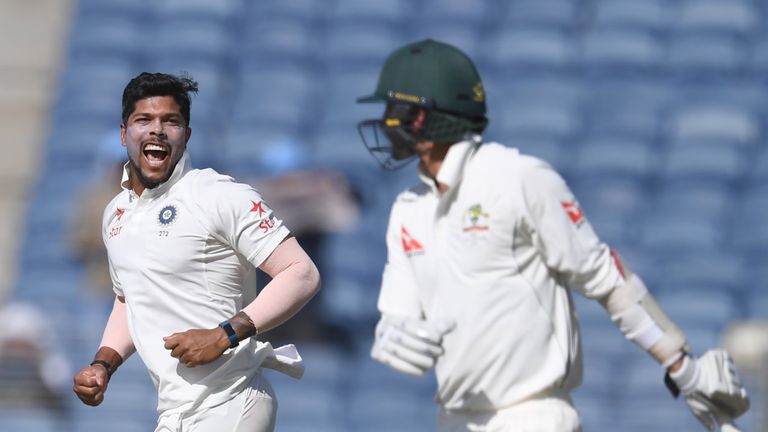 Umesh Yadav (L) has been the pick of the India seam bowlers during their summer (Credit: AFP)