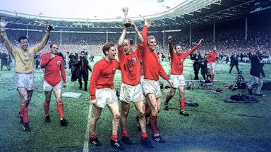 England celebrate winning the 1966 World Cup final against West Germany