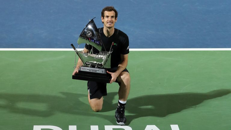 Murray defeated Spain's Fernando Verdasco to win the Dubai Duty Free Tennis Championships in February