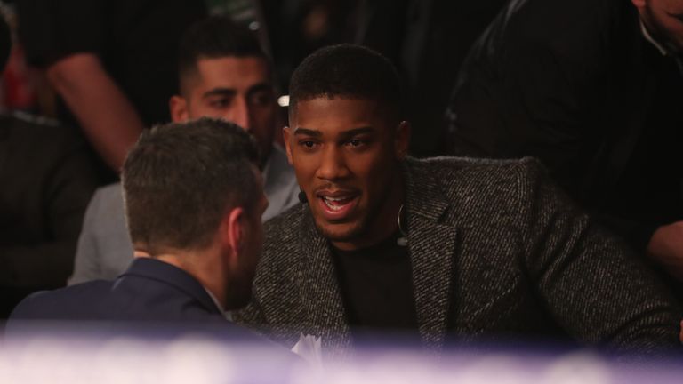 Joshua watched Bellew's victory over Haye from ringside