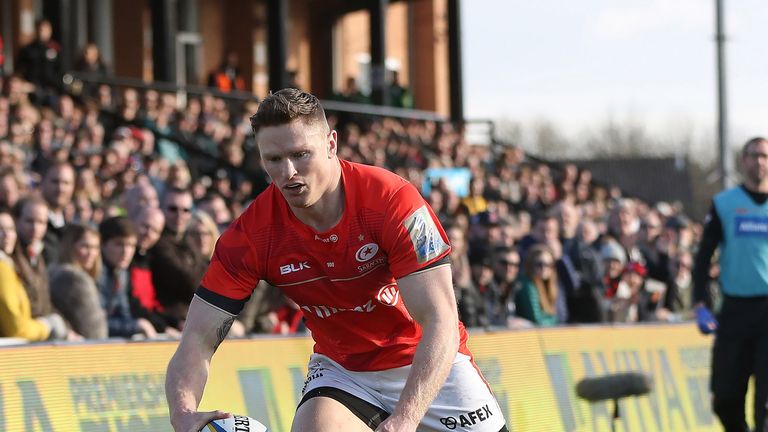 Chris Ashton scores for Saracens