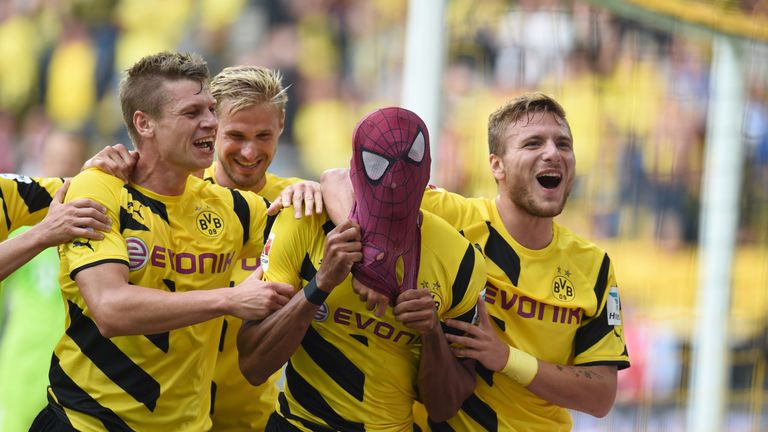 Pierre-Emerick Aubameyang donned a Spiderman mask after scoring against Bayern in the Super Cup