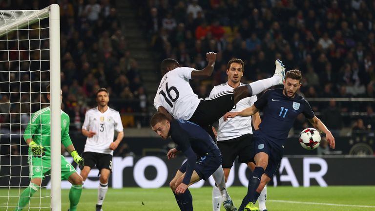 Adam Lallana in the thick of the action in Dortmund