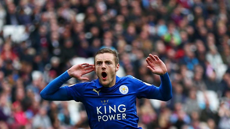 Jamie Vardy scored the first goal for Leicester at the London Stadium