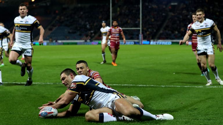 Ryan Hall dives in to score for Leeds